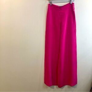 LUISA SPAGNOLI Sz 40 100% Silk Wide Leg Unlined Zipper Closure Palazzo Pants NEW